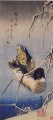 Schilf im Schnee mit einer wilden Ente Utagawa Hiroshige Ukiyoe